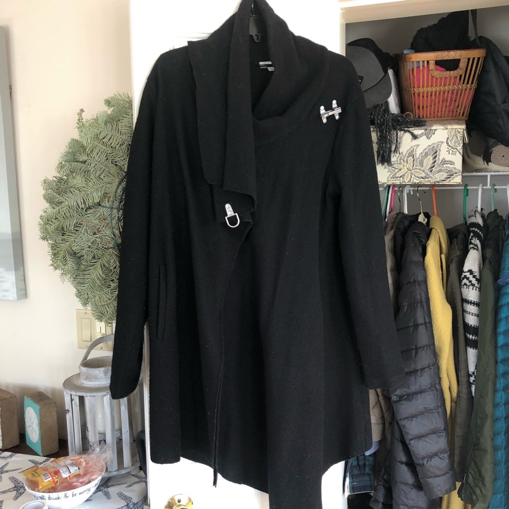 Garnet hill wrap boiled wool jacket